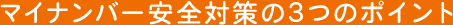 マイナンバー安全対策の3つのポイント
