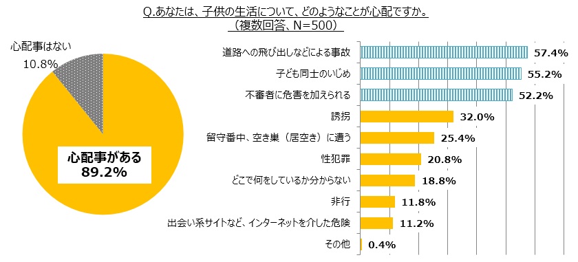 あなたは、子供の生活について、どのようなことが心配ですか