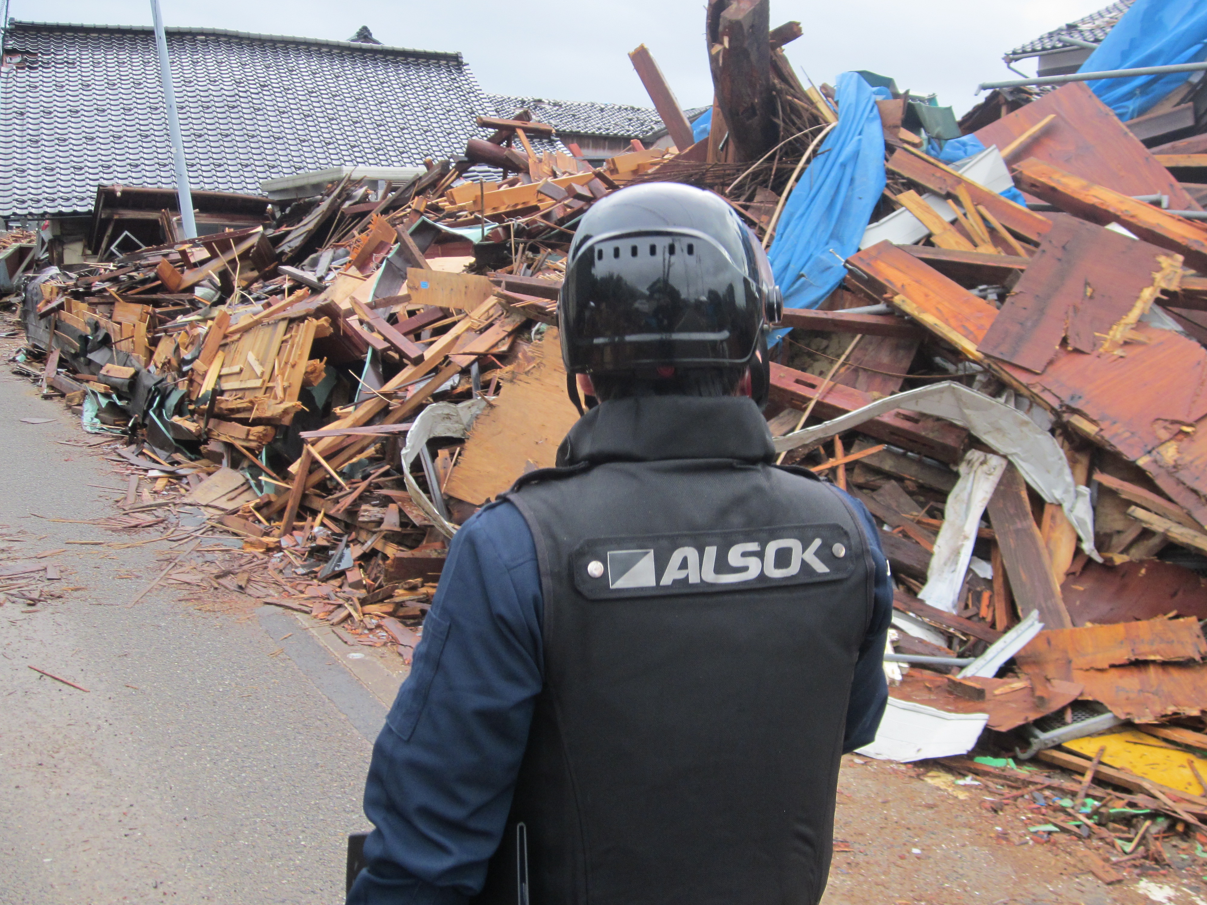 被災地の巡回警備