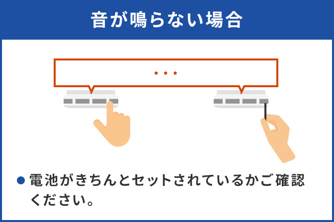 音が鳴らない場合:電池がきちんとセットされているかご確認ください。