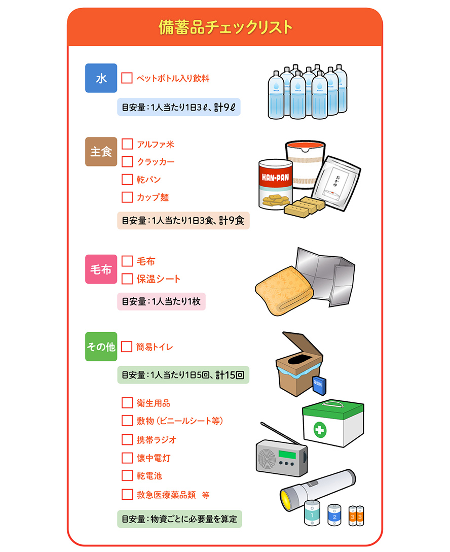 備えておくべき基本の備蓄品