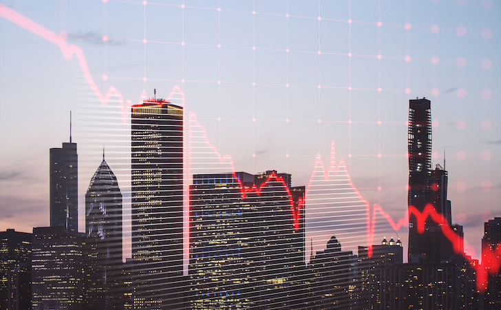 企業の収益低下のイメージ