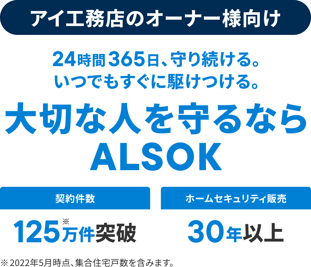 アイ工務店のオーナー様向け 大切な人を守るならALSOK