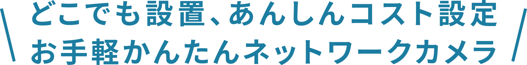 どこでも設置、あんしんコスト設定 お手軽かんたんネットワークカメラ