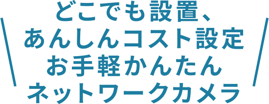 どこでも設置、あんしんコスト設定 お手軽かんたんネットワークカメラ