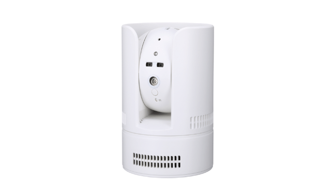 IPC-08FHDzセンサー付きカメラの写真。白い円筒形で、中央のカメラやセンサーが可動できるようになっている。