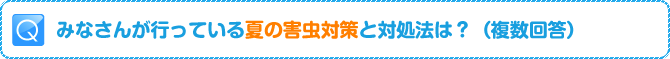 Q:みなさんが行っている夏の害虫対策と対処法は？（複数回答）