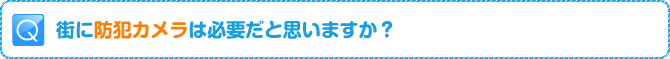 Q:街に防犯カメラは必要だと思いますか？