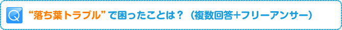 Q:“落ち葉トラブル”で困ったことは？（複数回答+フリーアンサー）