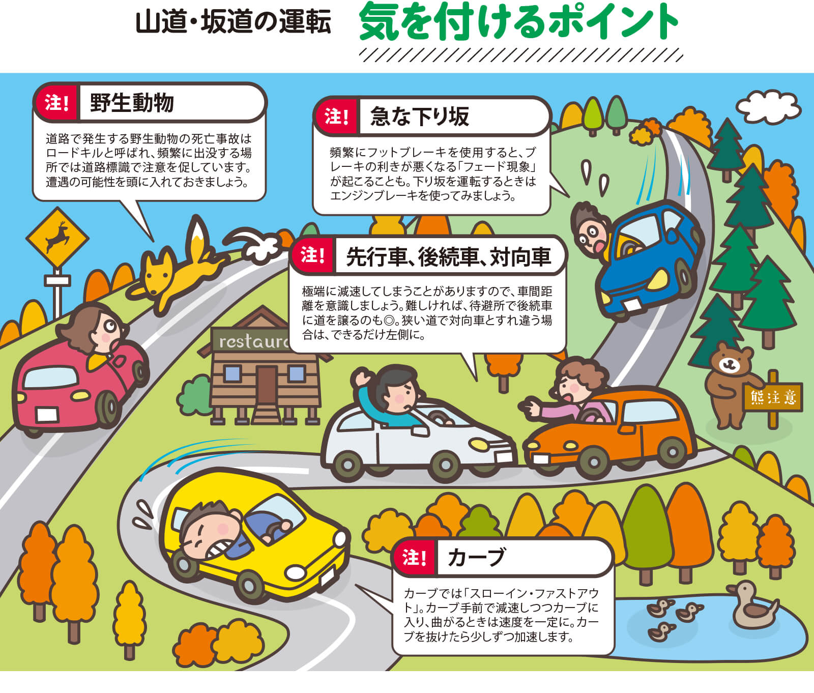 山道・坂道の運転気を付けるポイント