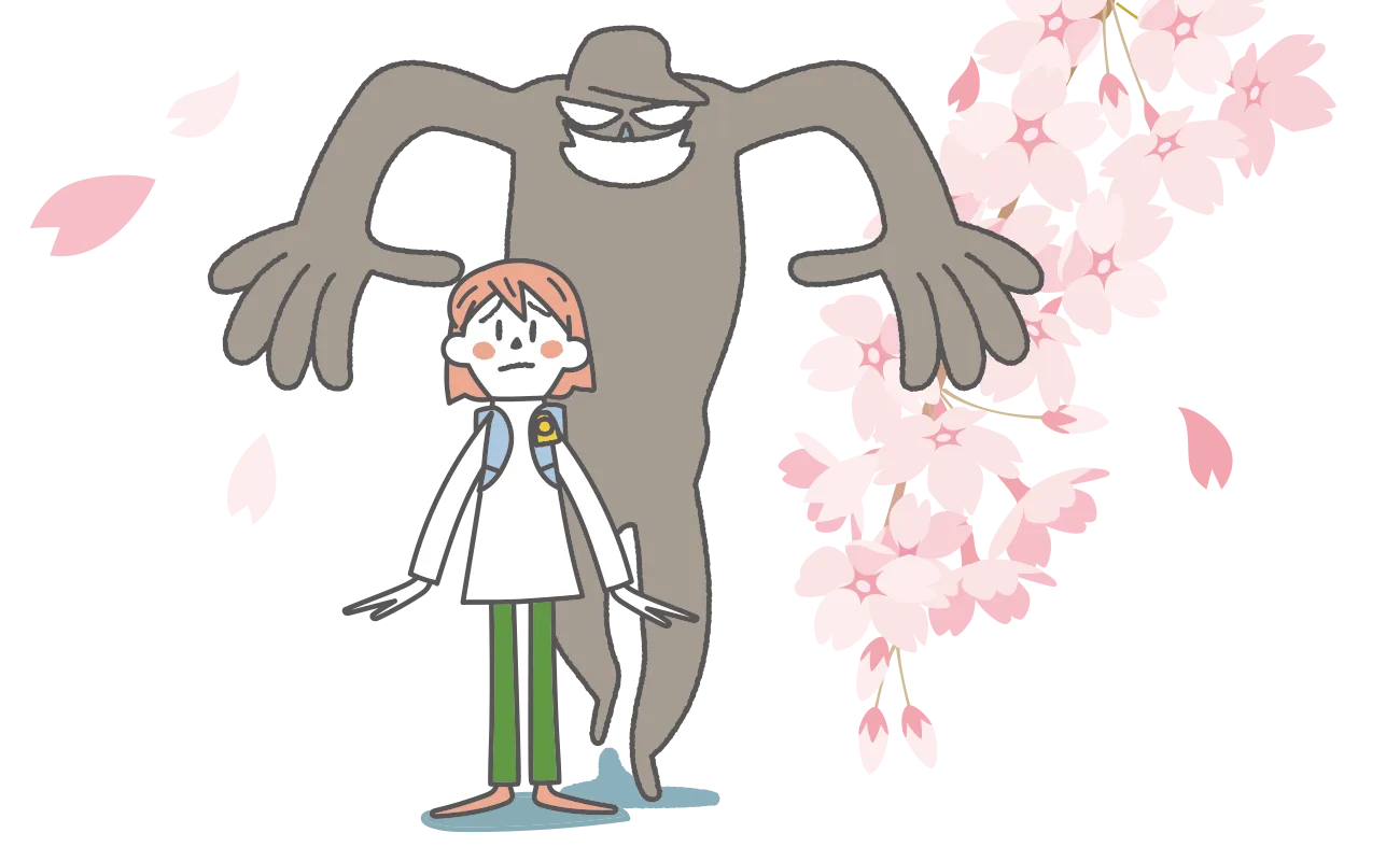 子どもと不審者のイラスト