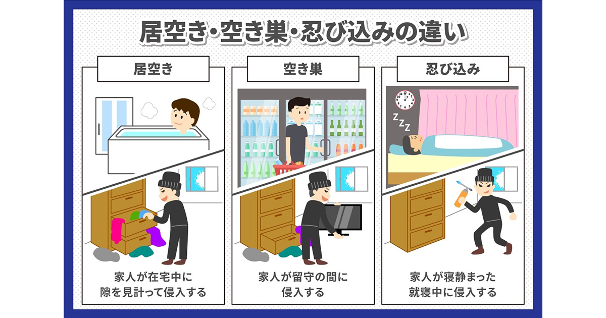 居空きとは?忍び込みや空き巣との手口の違いや防犯対策