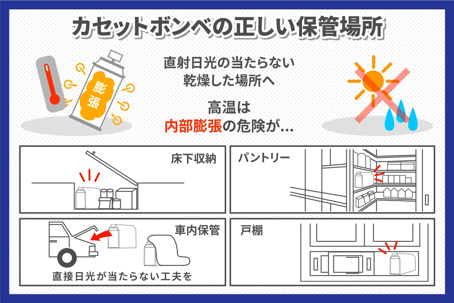 カセットボンベの安全な保管方法を解説｜