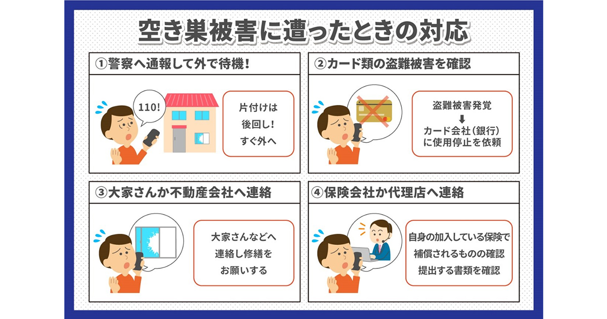 空き巣被害に遭った場合の保険での補償について