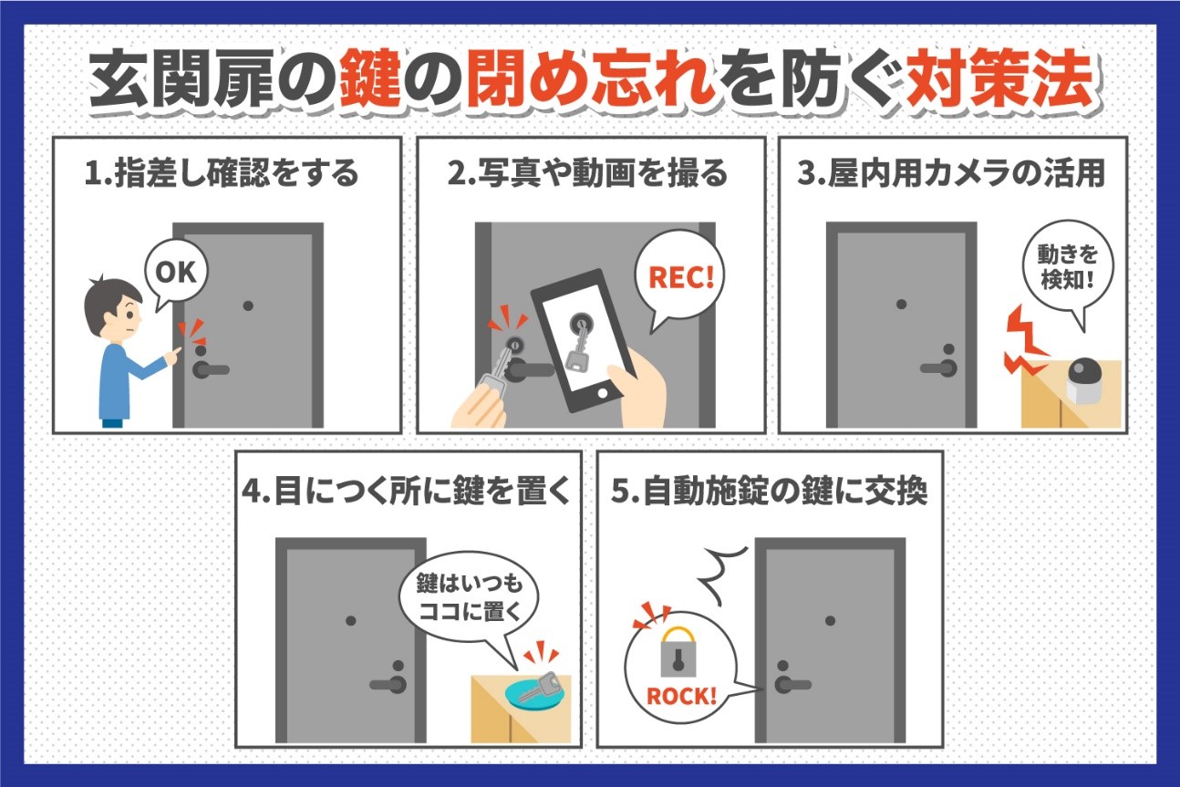 玄関扉の鍵の閉め忘れを防ぐ対策法