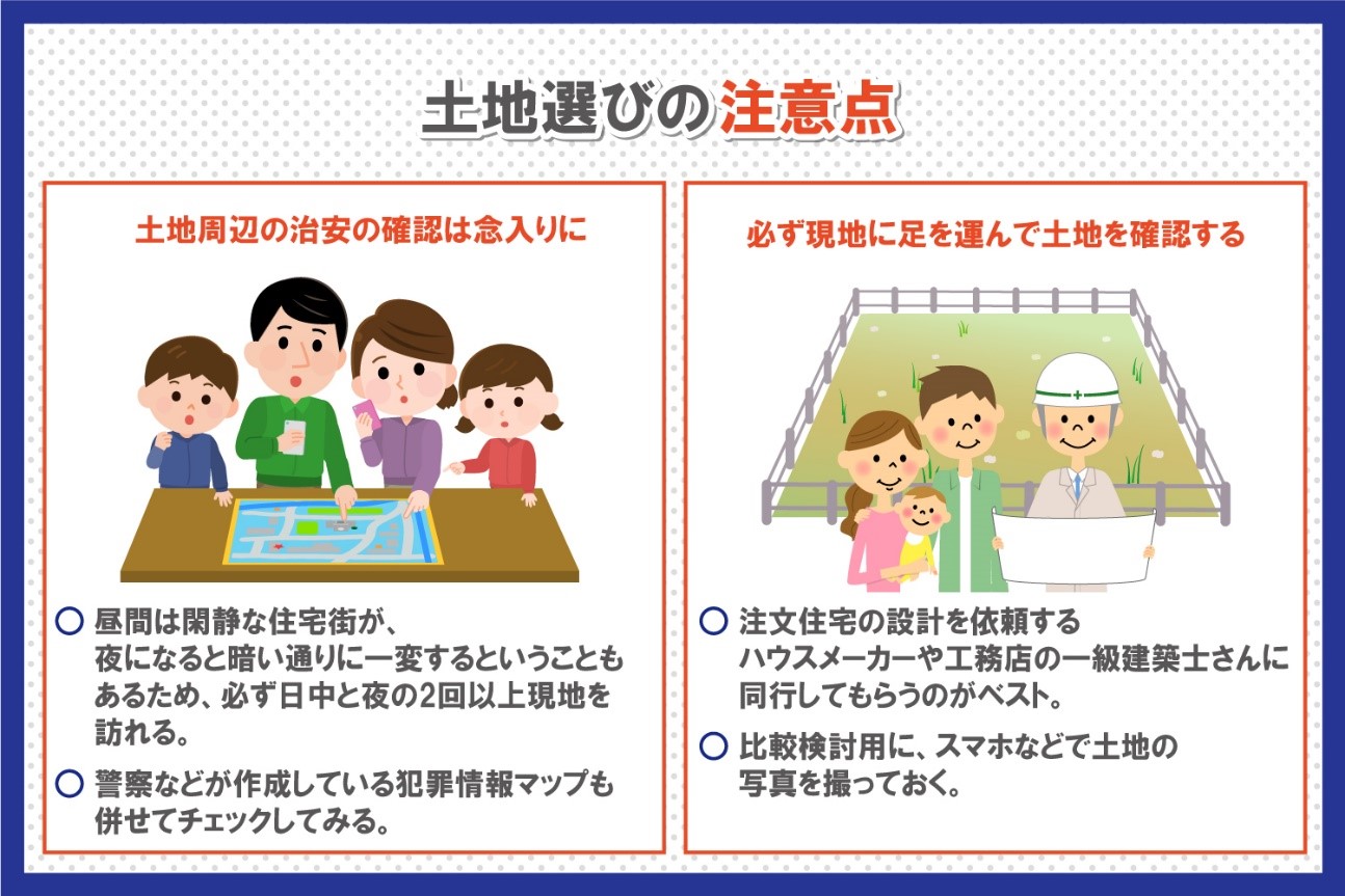 土地を選ぶ際の注意点