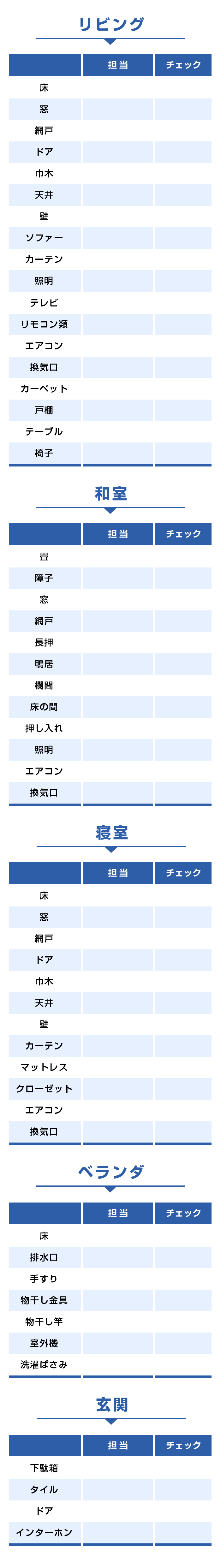 大掃除チェックリスト