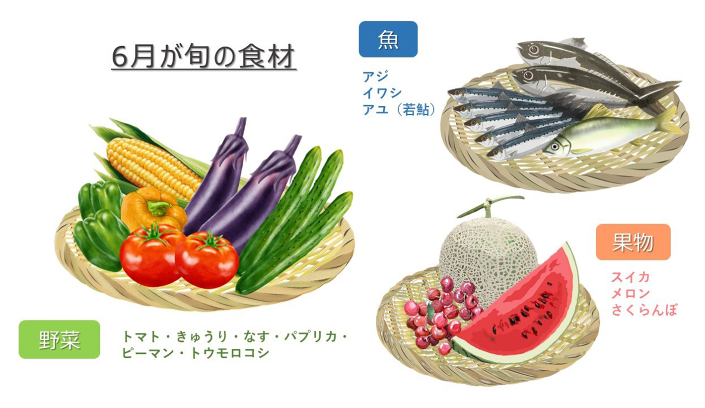 旬の食材を食べよう 6月に食べたい旬の魚や野菜 Home Alsok研究所 ホームセキュリティのalsok