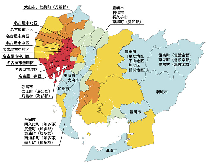 刑法犯遭遇率ランキングの白地図