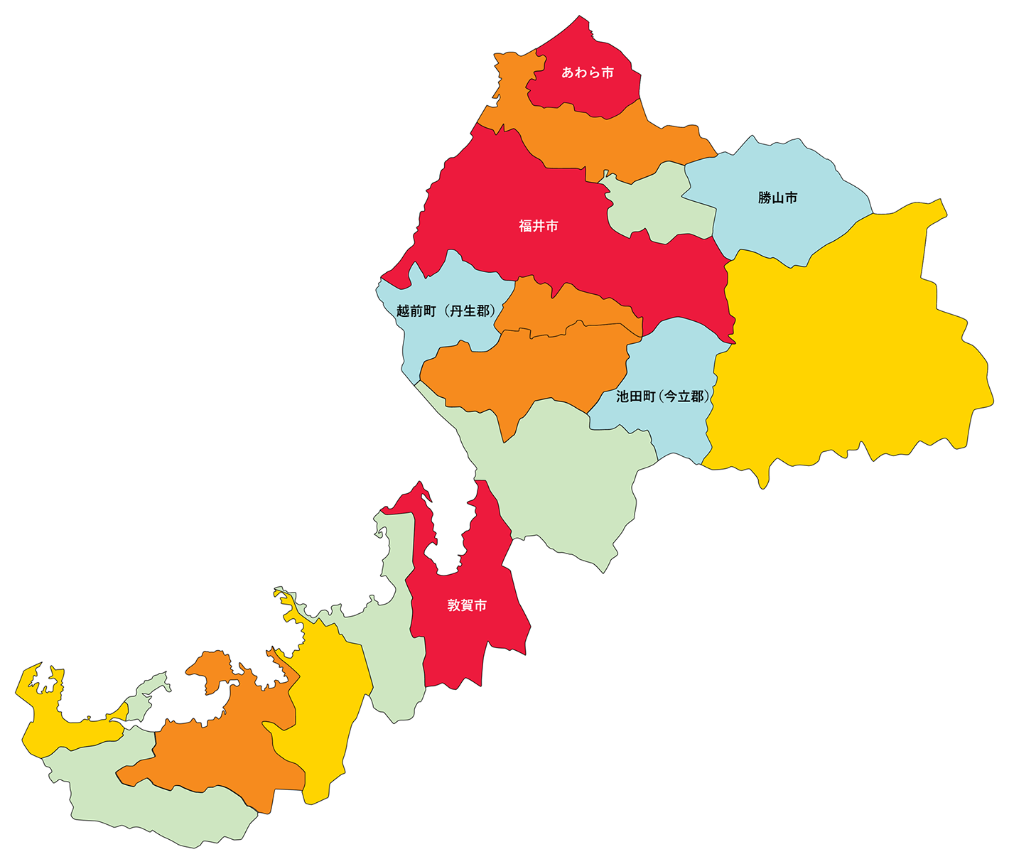 福井県の白地図