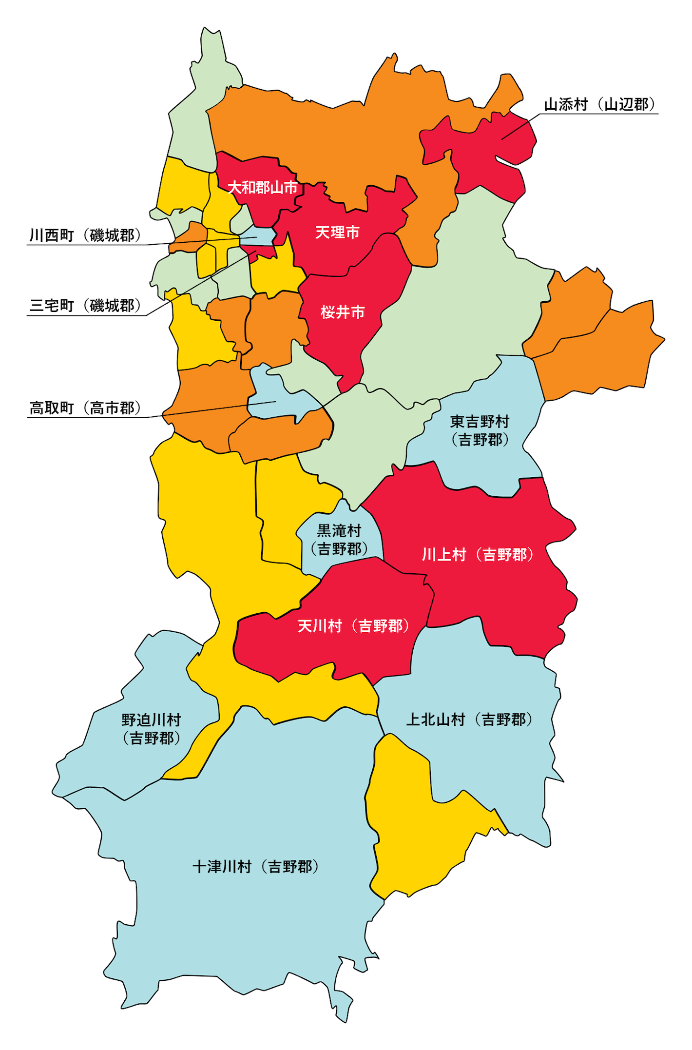 奈良県の刑法犯遭遇率の色分け地図