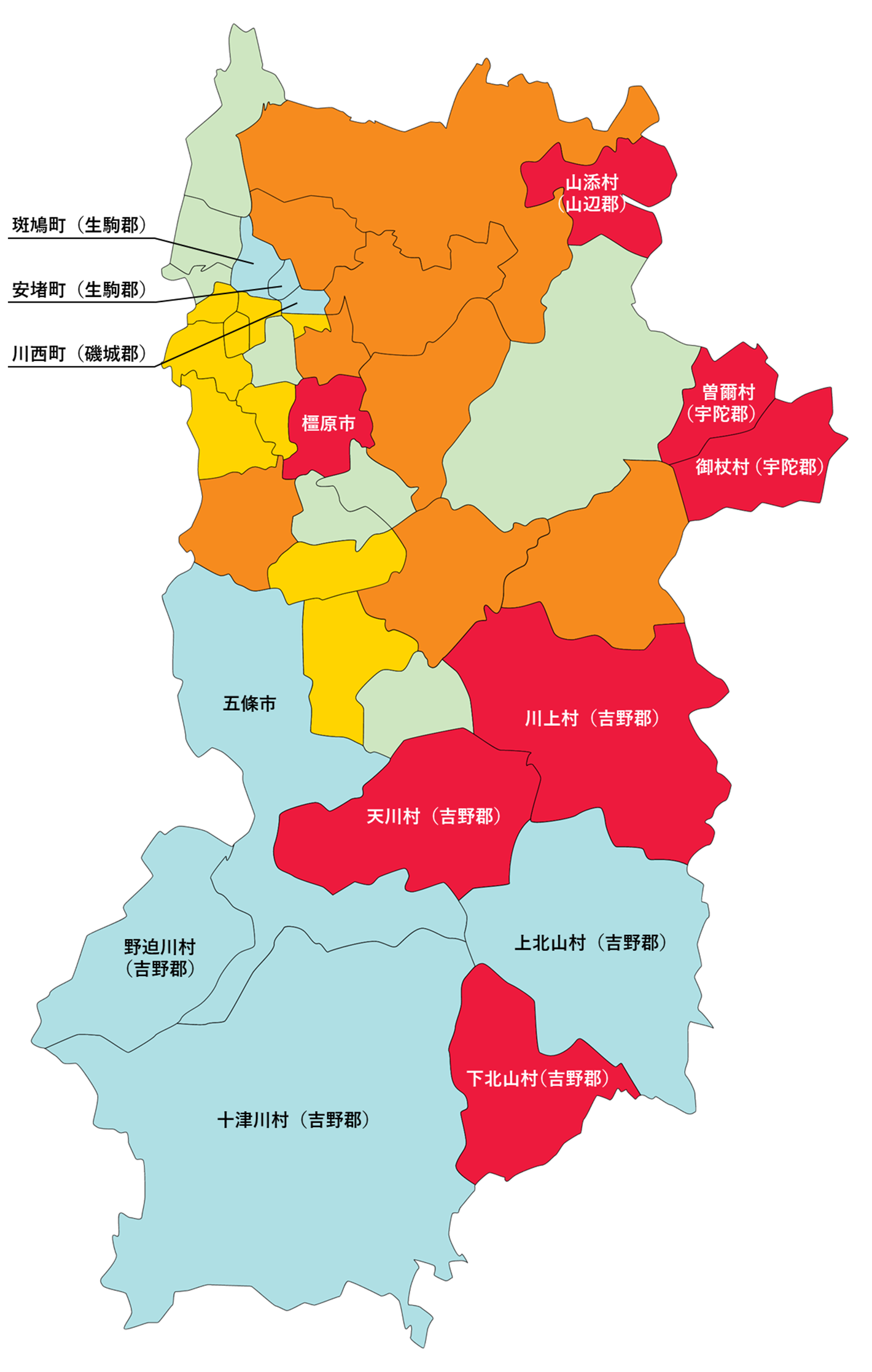 奈良県の白地図