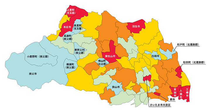 埼玉県の白地図
