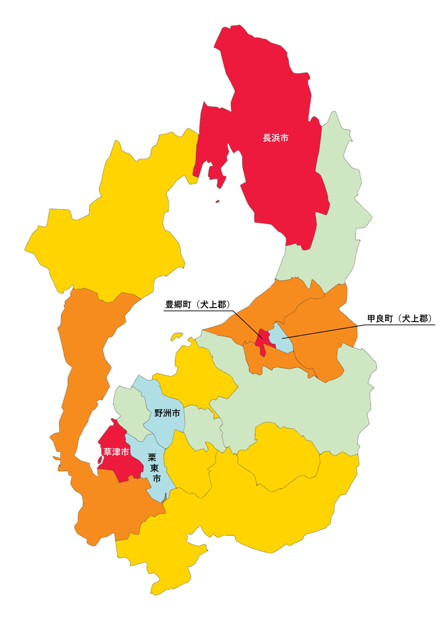 滋賀県の白地図