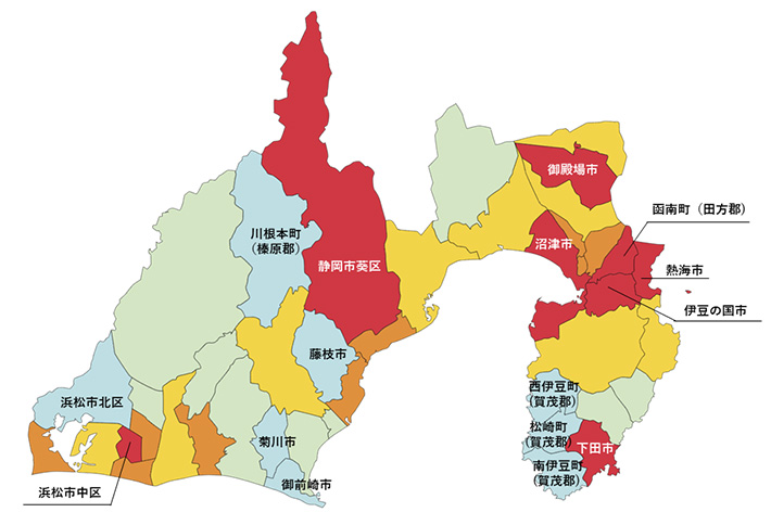 静岡県の白地図