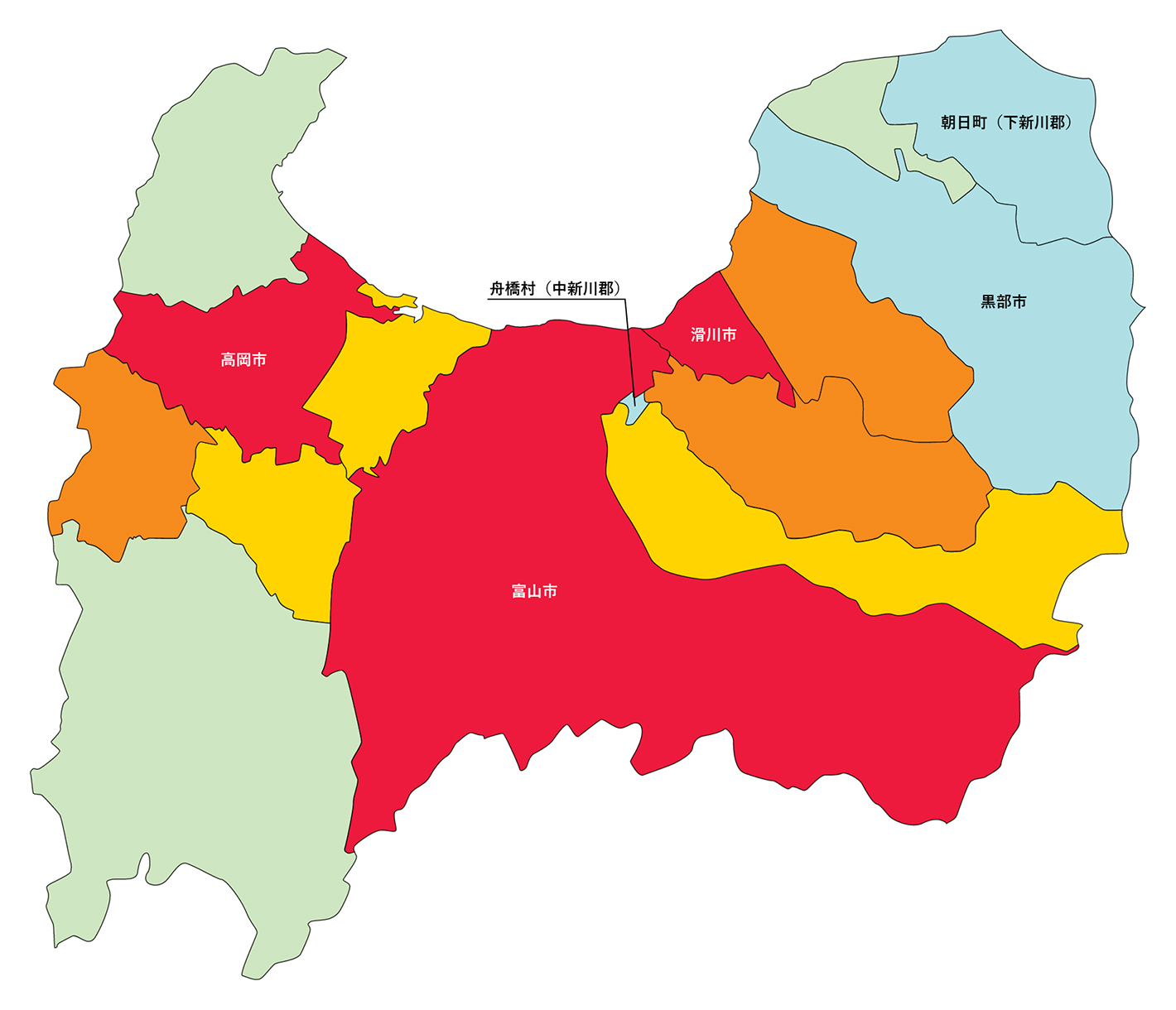 富山県の白地図