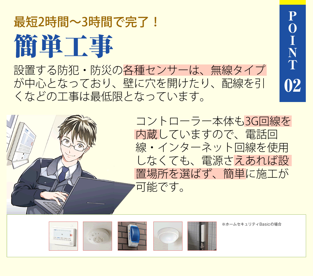 POINT2：最短2時間～3時間で完了！簡単工事