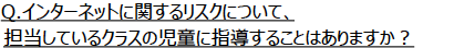 Q.インターネットに関するリスクについて、担当しているクラスの児童に指導することはありますか?