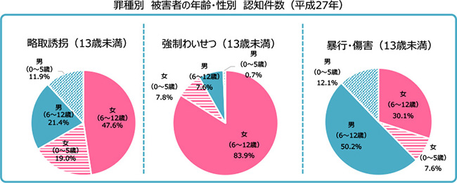 罪種別 被害者の年齢・性別 認知件数(平成27年)