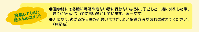 投稿してくれた皆さんのコメント