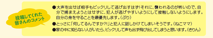 投稿してくれた皆さんのコメント