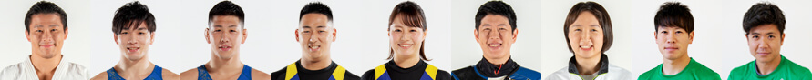 ALSOKから東京2020オリンピック・パラリンピック競技大会の日本代表選手として内定した9名。